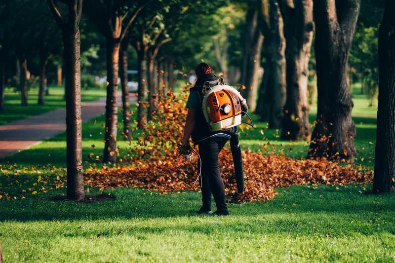 woman-operating-heavy-duty-leaf-blower